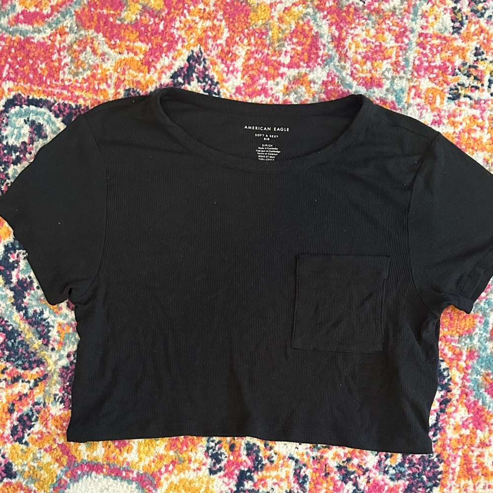 American Eagle Outfitters Classic Black Crop Top